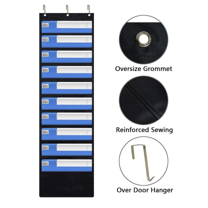 Eamay Hanging File Folder Organizer Wall Mounted - 10 Pockets Wall File Folders, Office Supplies File Document Organizer Holder Pocket Chart for Offices, Classroom or Home Use - Image 5